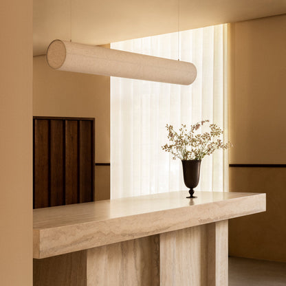 Hashira Linear Pendant Light in living room.