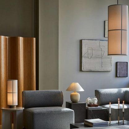 Hashira Single Pendant Light in living room.