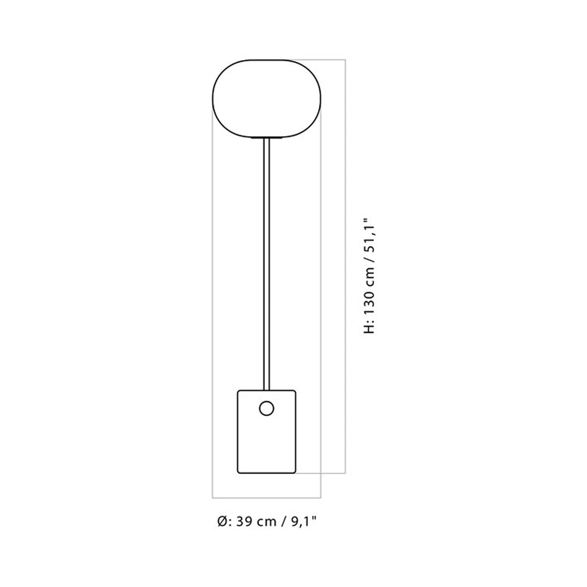 JWDA Floor Lamp - line drawing.