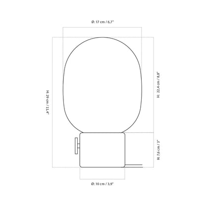 JWDA Table Lamp - line drawing.