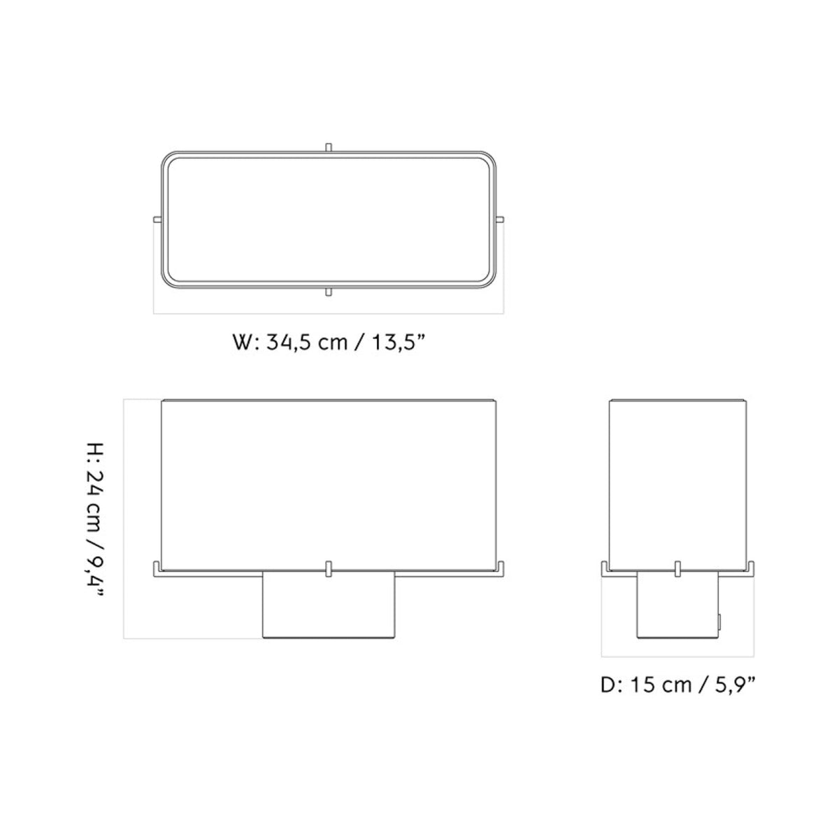 Nonna Table Lamp - line drawing.