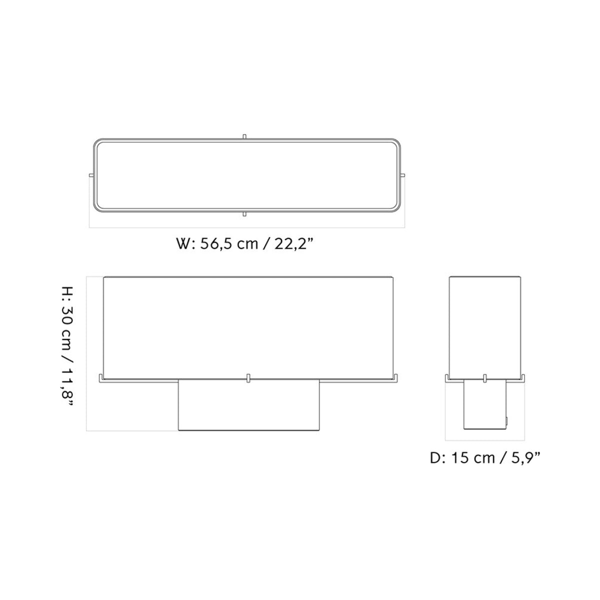 Nonna Table Lamp - line drawing.