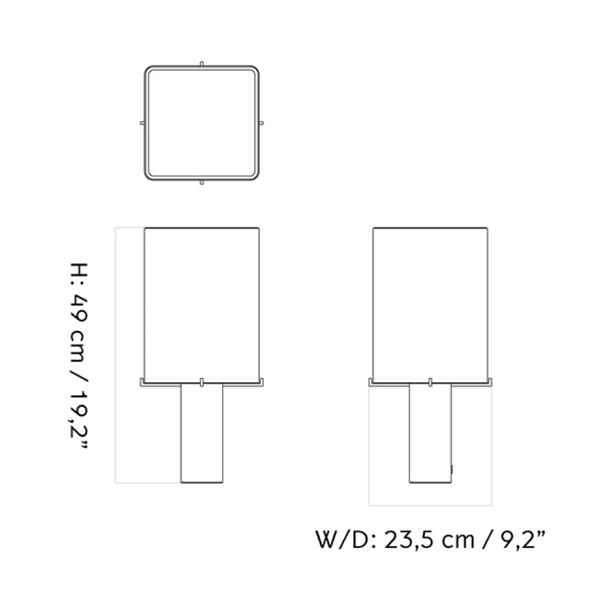 Nonna Table Lamp - line drawing.