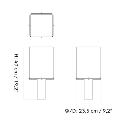 Nonna Table Lamp - line drawing.