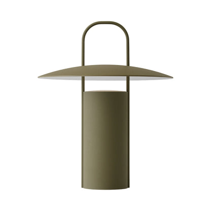 Ray LED Rechargeable Table Lamp in Matte Dusty Green.