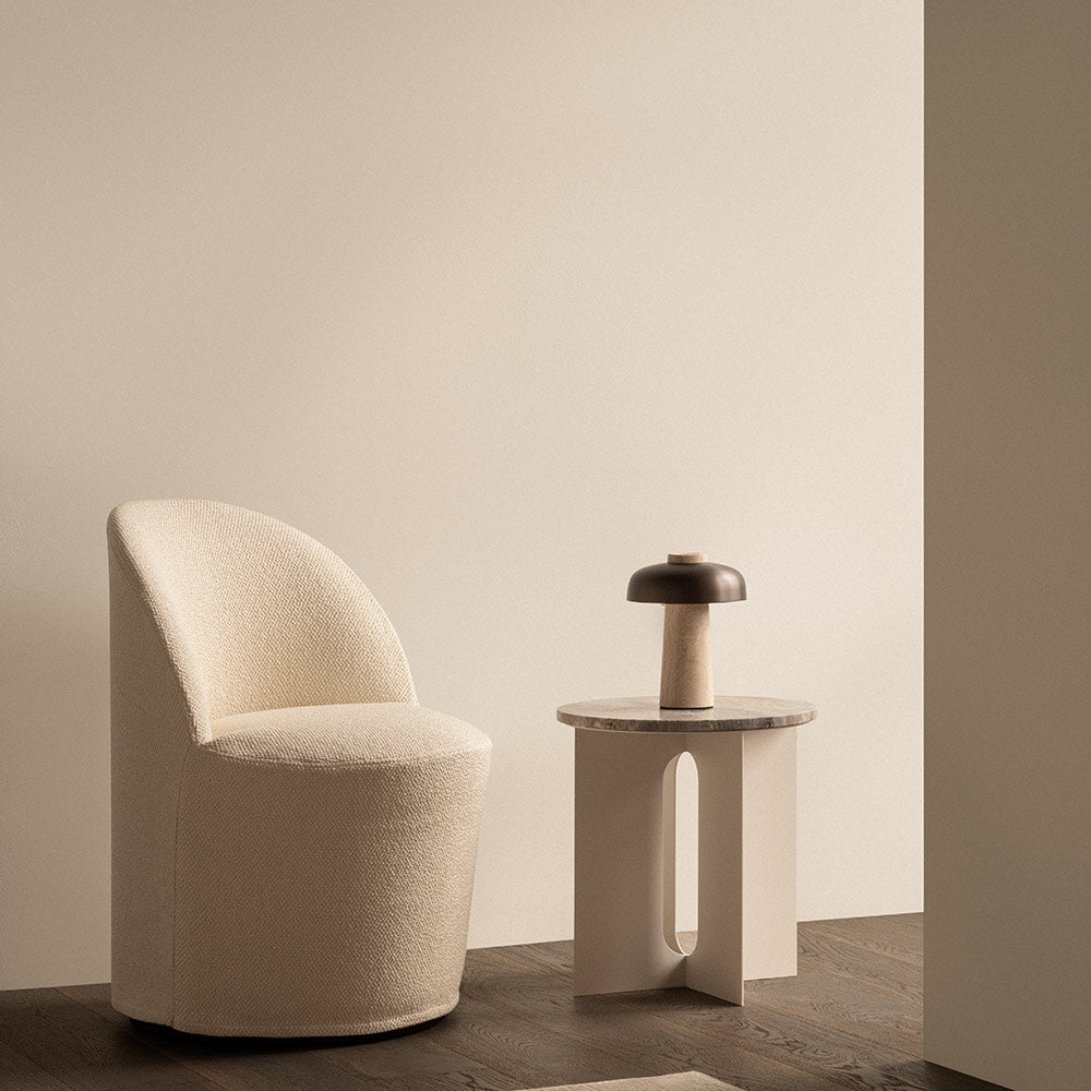 Reverse LED Rechargeable Table Lamp in living room.