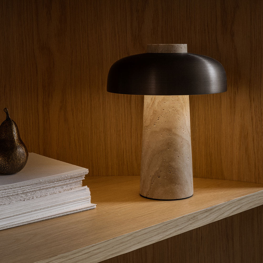 Reverse LED Rechargeable Table Lamp in living room.