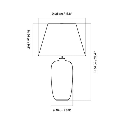 Torso Table Lamp - line drawing.