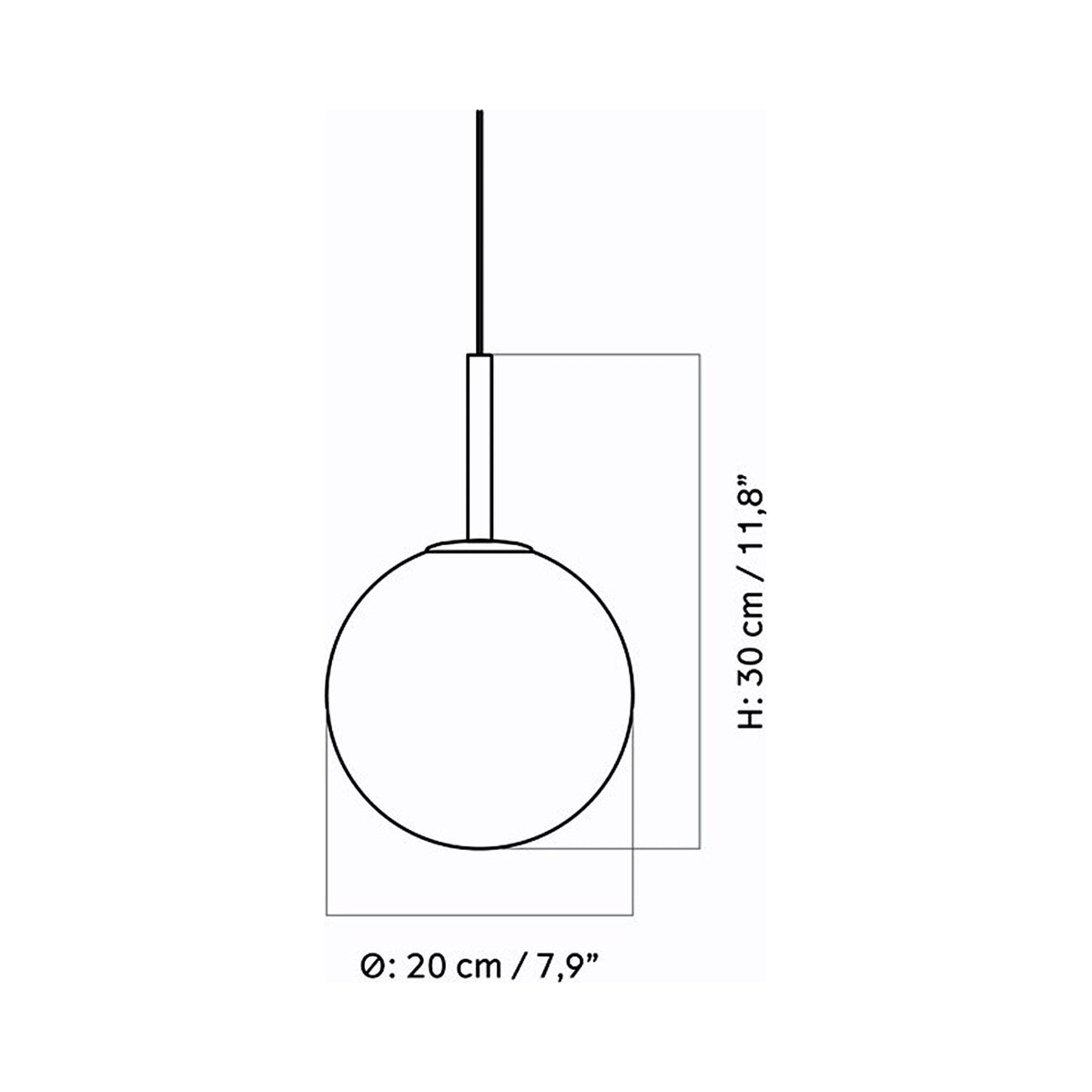 TR Pendant Light - line drawing.