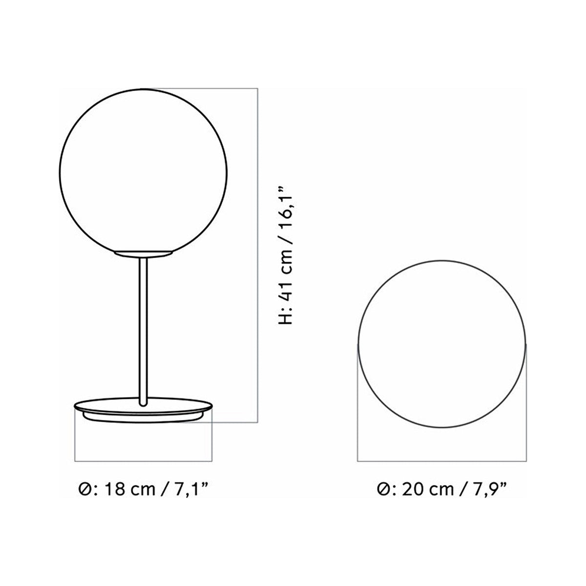 TR Table Lamp - line drawing.