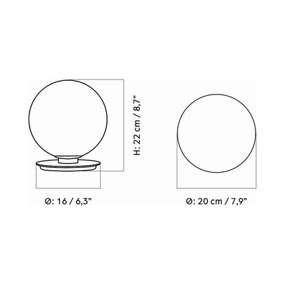 TR Table / Wall Light - line drawing.