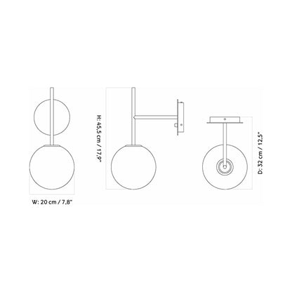 TR Wall Light - line drawing.