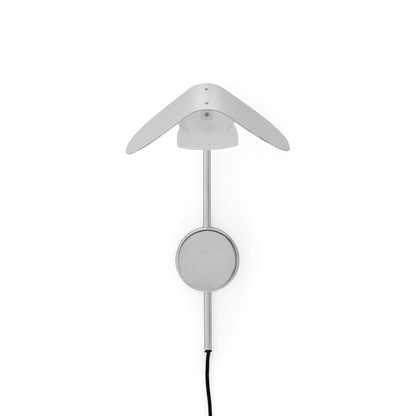 Wing Wall Light in Polished Aluminum.