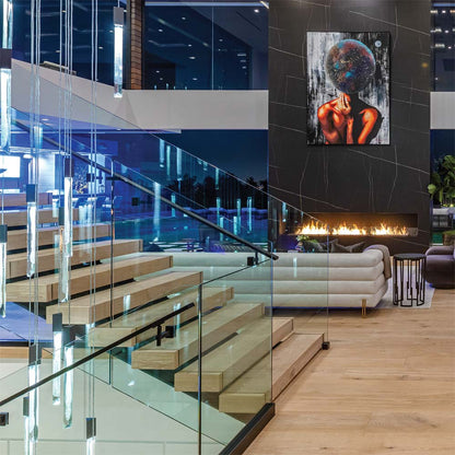 Alpine Multi-Light Pendant Light in stairs.