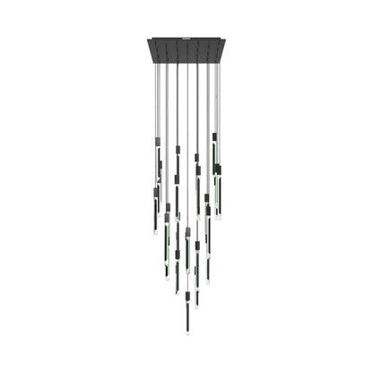 Alpine Multi-Light Pendant Light in Black Jade Glass (31-Light).