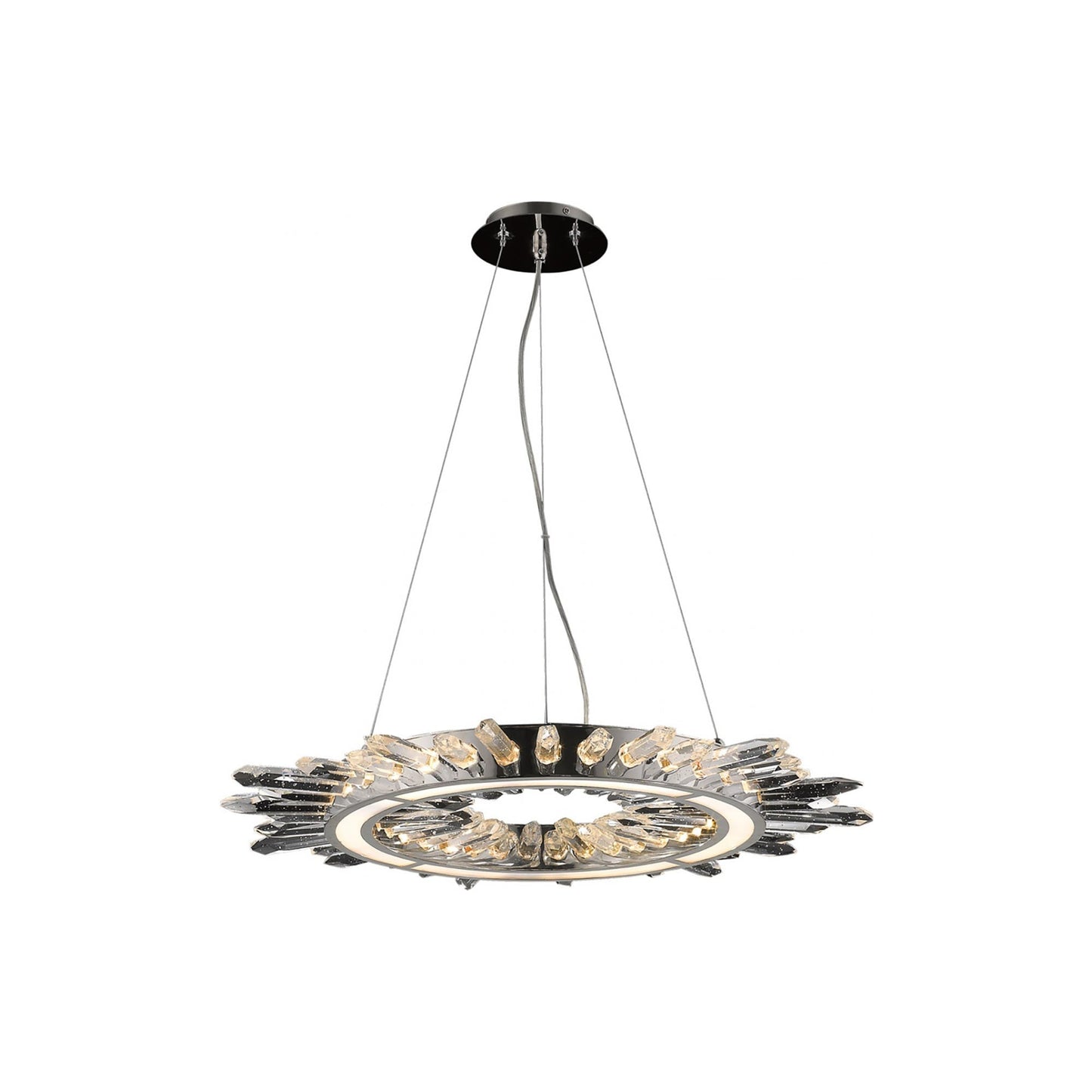 Aspen LED Pendant Light in Polished Nickel (27-Inch).