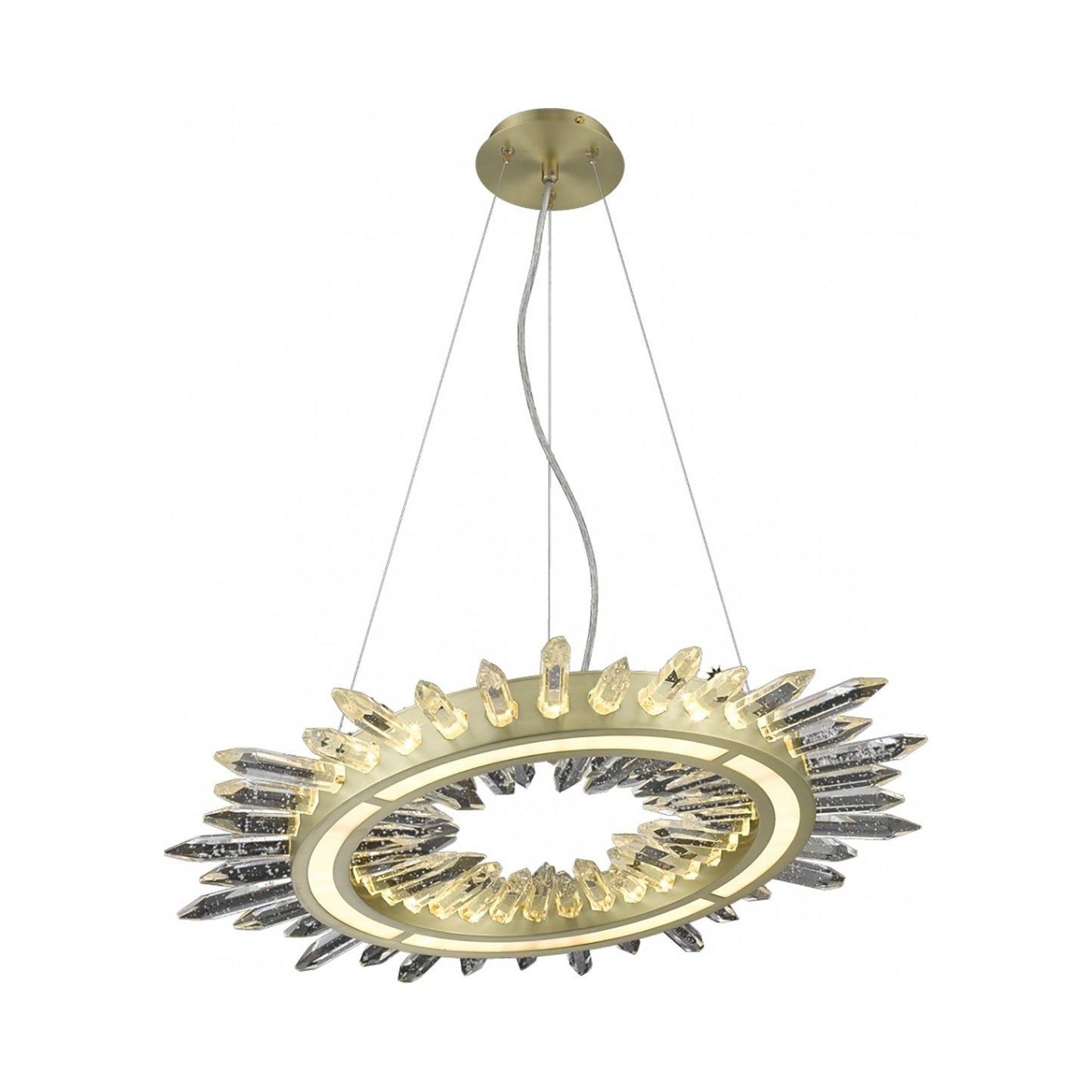 Aspen LED Pendant Light in Brushed Brass (34-Inch).