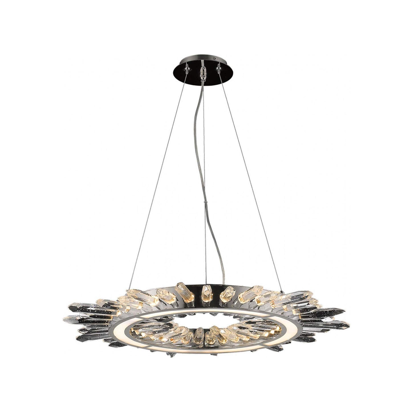 Aspen LED Pendant Light in Polished Nickel (34-Inch).