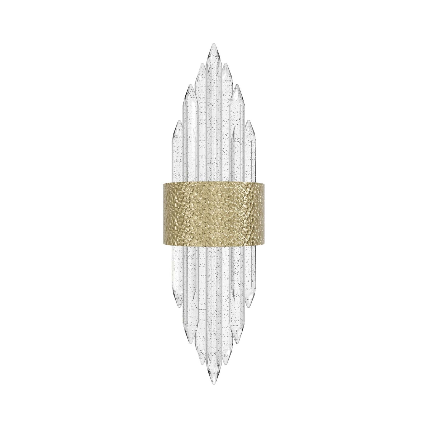 Aspen LED Wall Light in Hammered Brush Brass.