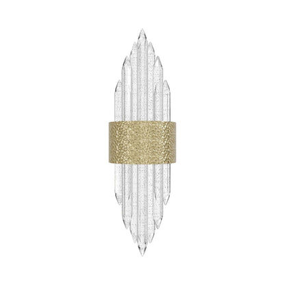 Aspen LED Wall Light in Hammered Brush Brass.