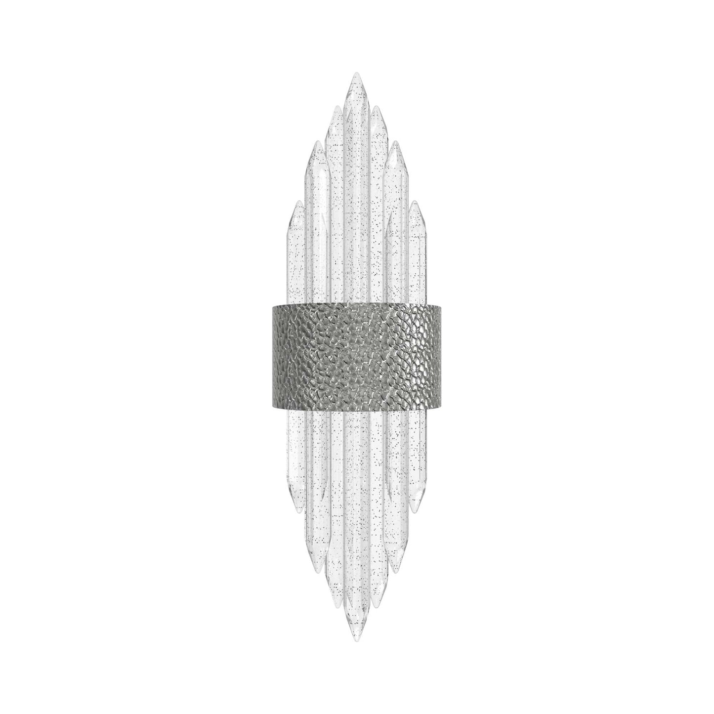 Aspen LED Wall Light in Hammered Polished Nickel.