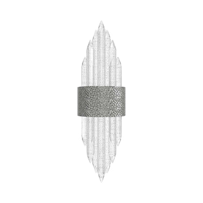 Aspen LED Wall Light in Hammered Polished Nickel.
