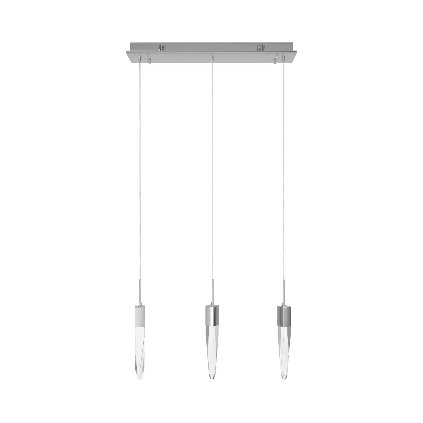 Aspen Linear Pendant Light in Polished Chrome (Clear Crystal/3-Light).