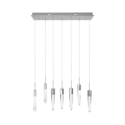 Aspen Linear Pendant Light in Polished Chrome (Clear Crystal/7-Light).