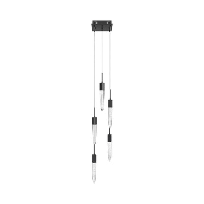 Aspen Multi Light Pendant Light in Black (Bubbled Crystal/5-Light).