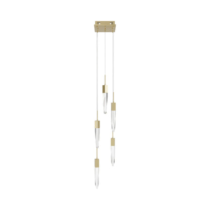 Aspen Multi Light Pendant Light in Brushed Brass (Clear Crystal/5-Light).