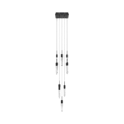 Aspen Multi Light Pendant Light in Black (Bubbled Crystal/13-Light).