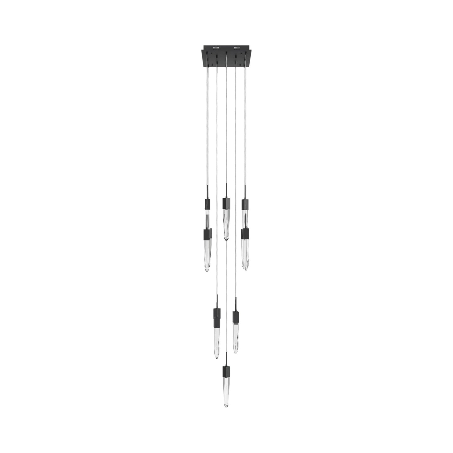 Aspen Multi Light Pendant Light in Black (Clear Crystal/13-Light).