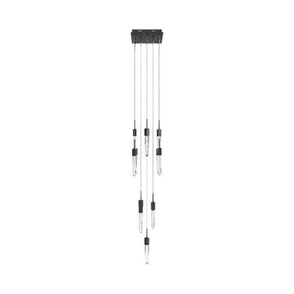 Aspen Multi Light Pendant Light in Black (Clear Crystal/13-Light).