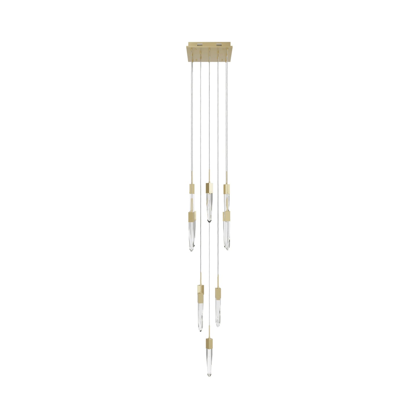 Aspen Multi Light Pendant Light in Brushed Brass (Clear Crystal/13-Light).