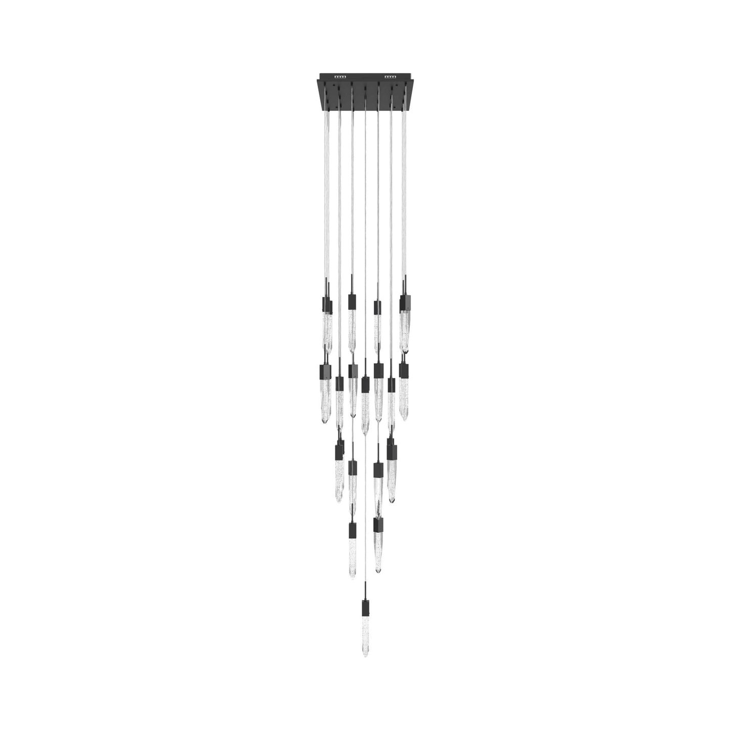 Aspen Multi Light Pendant Light in Black (Bubbled Crystal/25-Light).