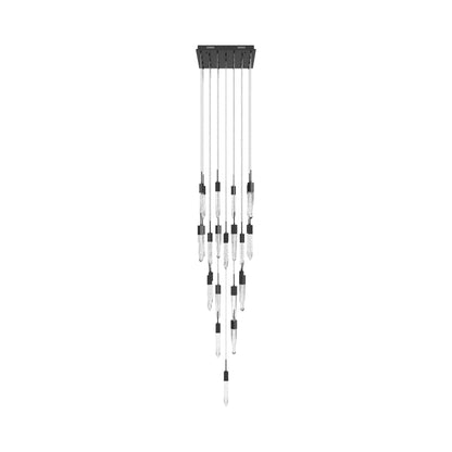 Aspen Multi Light Pendant Light in Black (Bubbled Crystal/25-Light).