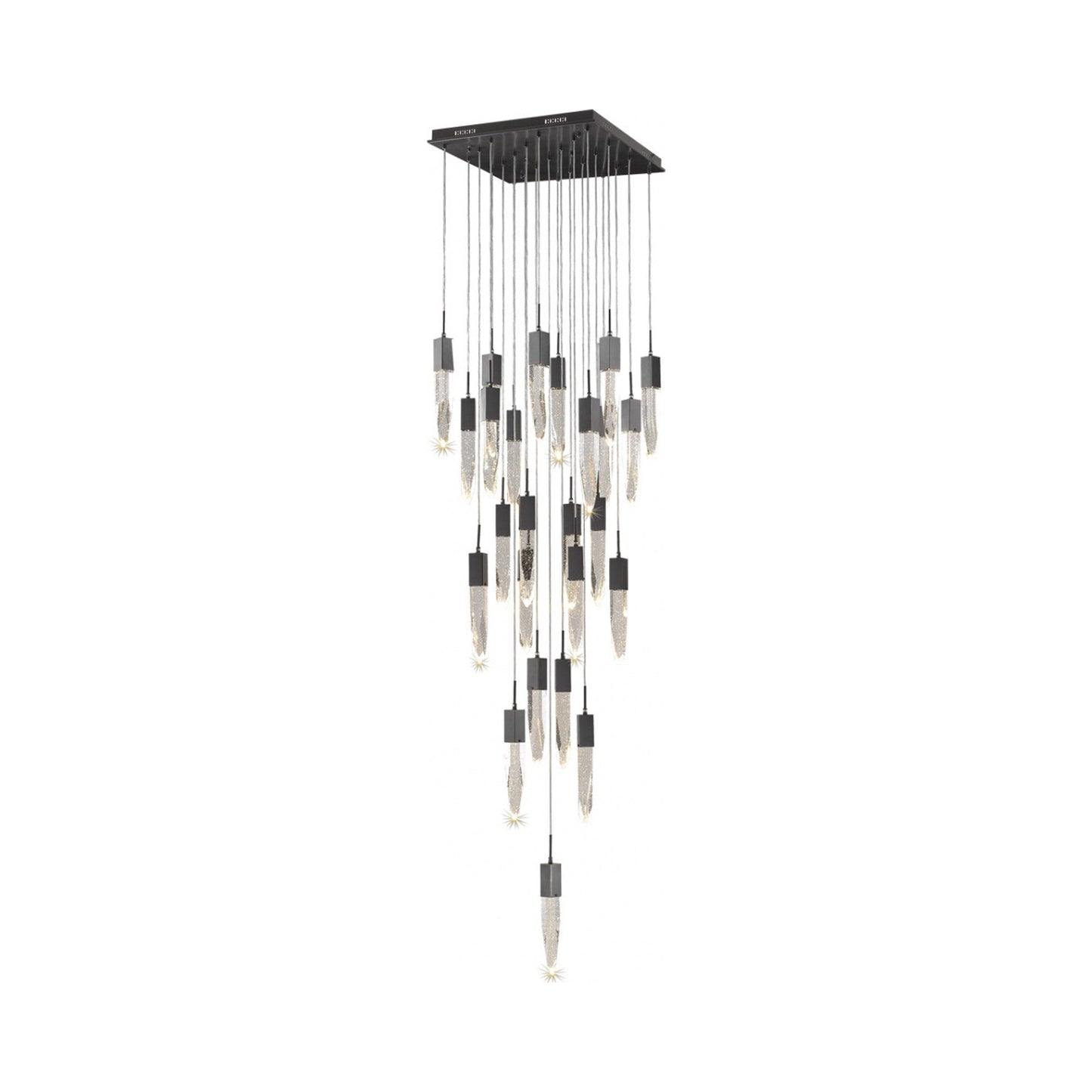 Aspen Multi Light Pendant Light in Dark Bronze (Bubbled Crystal/25-Light).