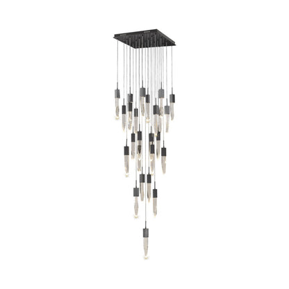 Aspen Multi Light Pendant Light in Dark Bronze (Bubbled Crystal/25-Light).