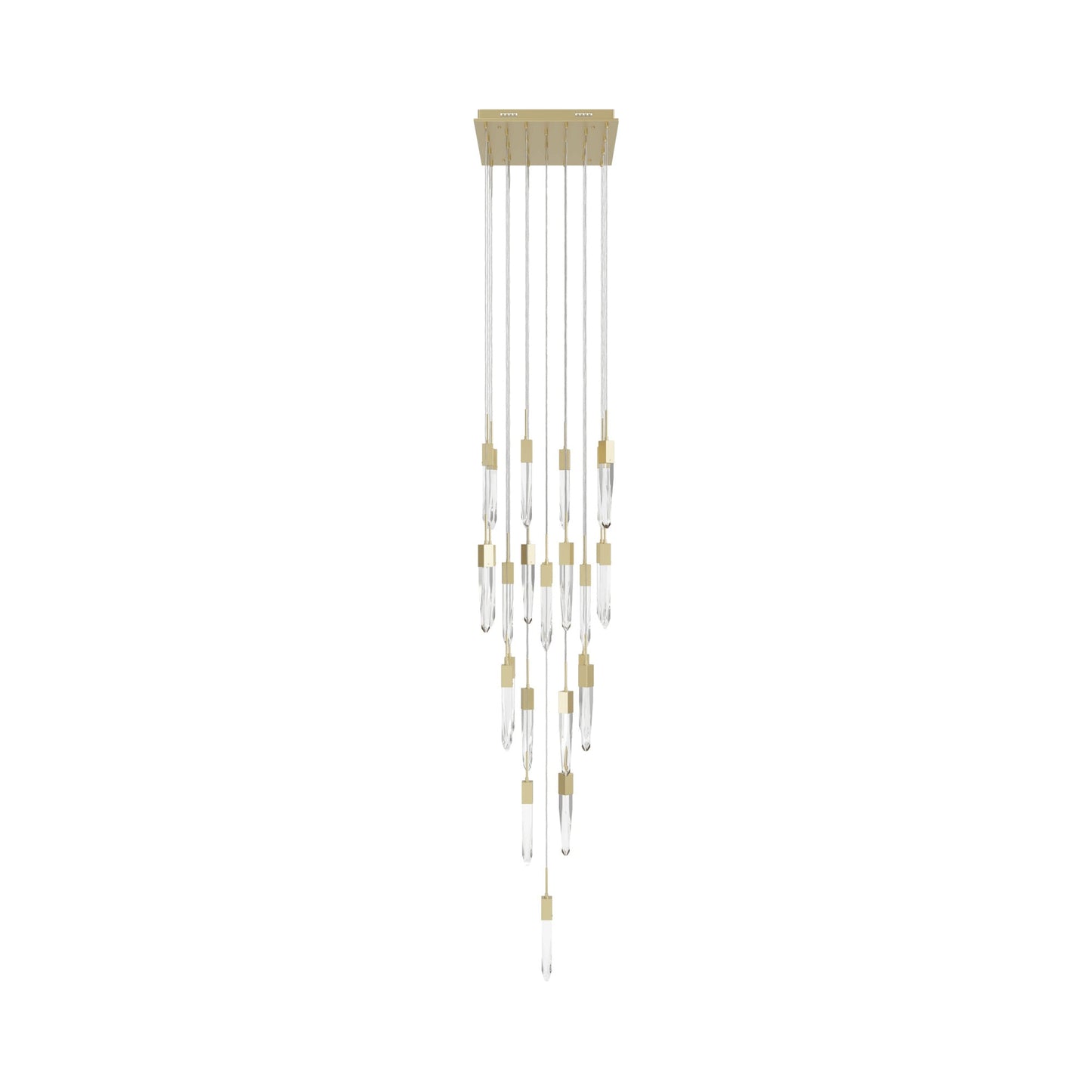 Aspen Multi Light Pendant Light in Brushed Brass (Clear Crystal/25-Light).