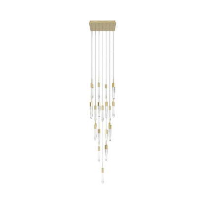 Aspen Multi Light Pendant Light in Brushed Brass (Clear Crystal/25-Light).