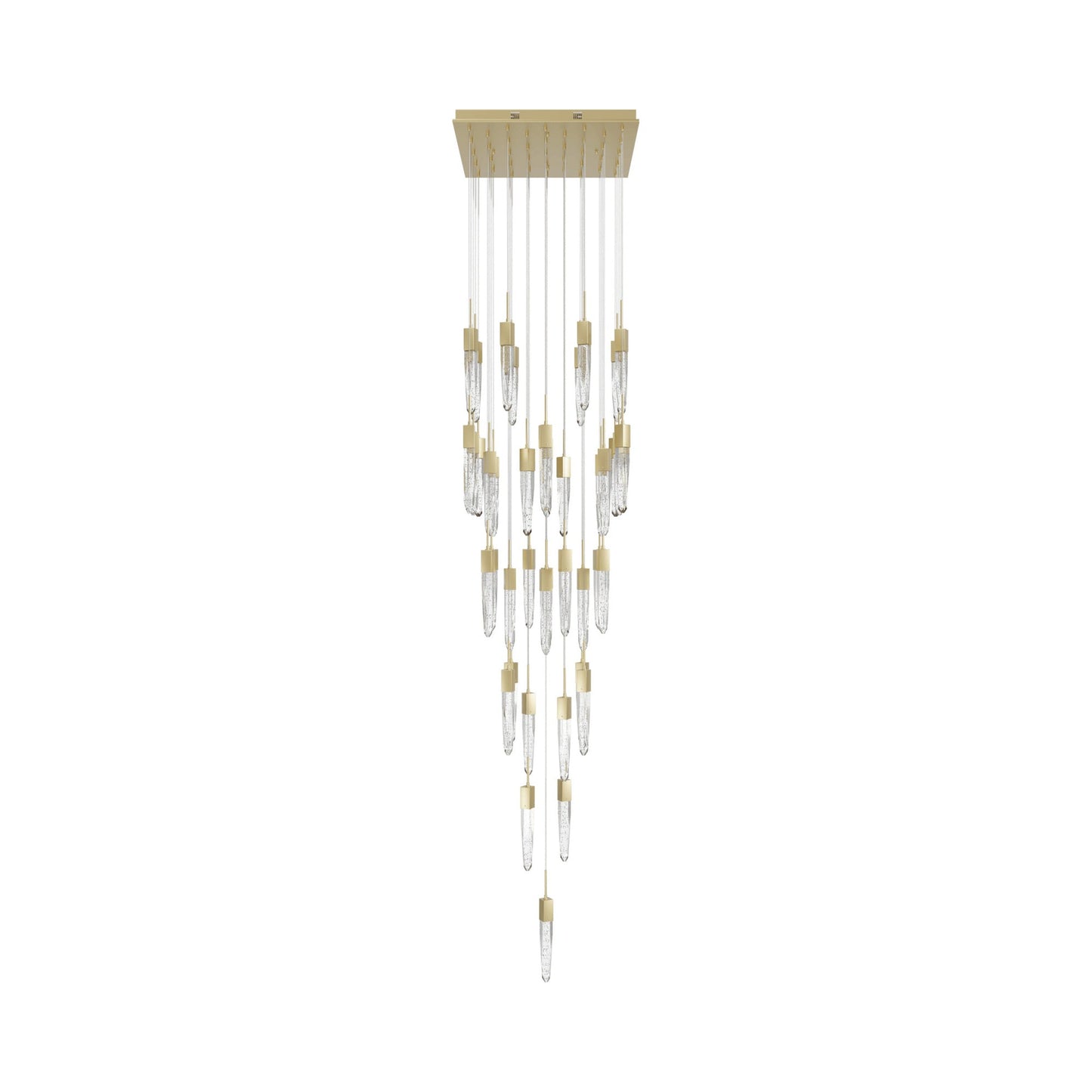 Aspen Multi Light Pendant Light in Brushed Brass (Bubbled Crystal/41-Light).