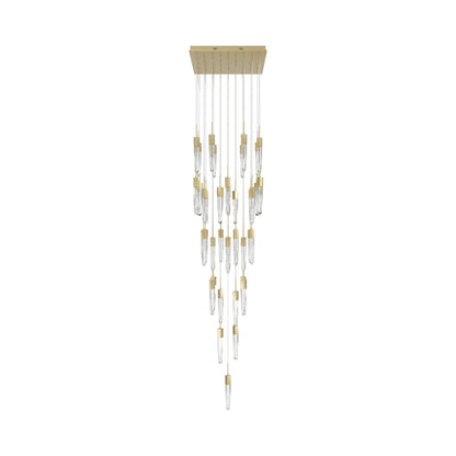 Aspen Multi Light Pendant Light in Brushed Brass (Bubbled Crystal/41-Light).