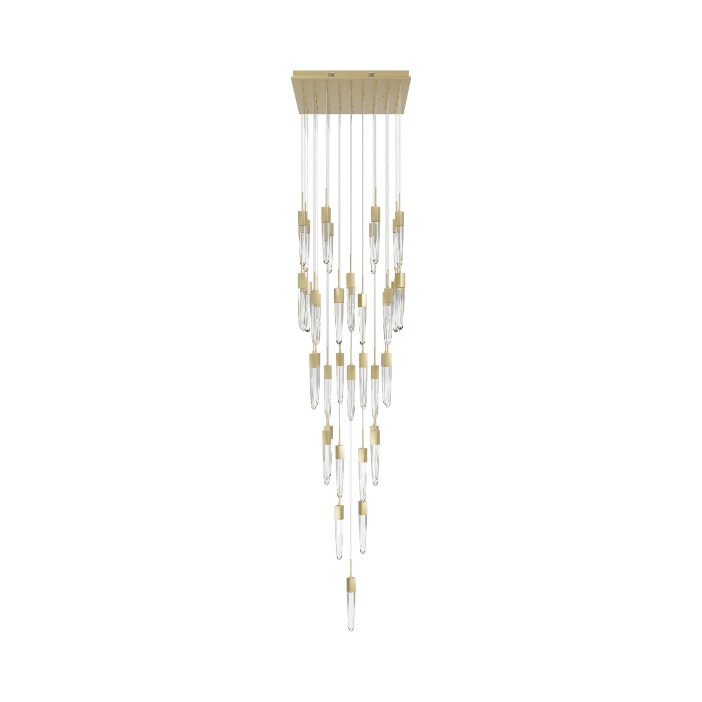 Aspen Multi Light Pendant Light in Brushed Brass (Clear Crystal/41-Light).