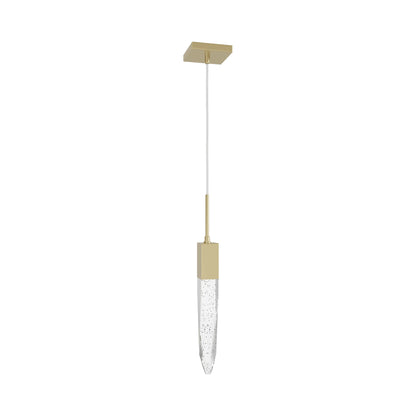 Aspen Pendant Light in Brushed Brass (Bubbled Crystal).