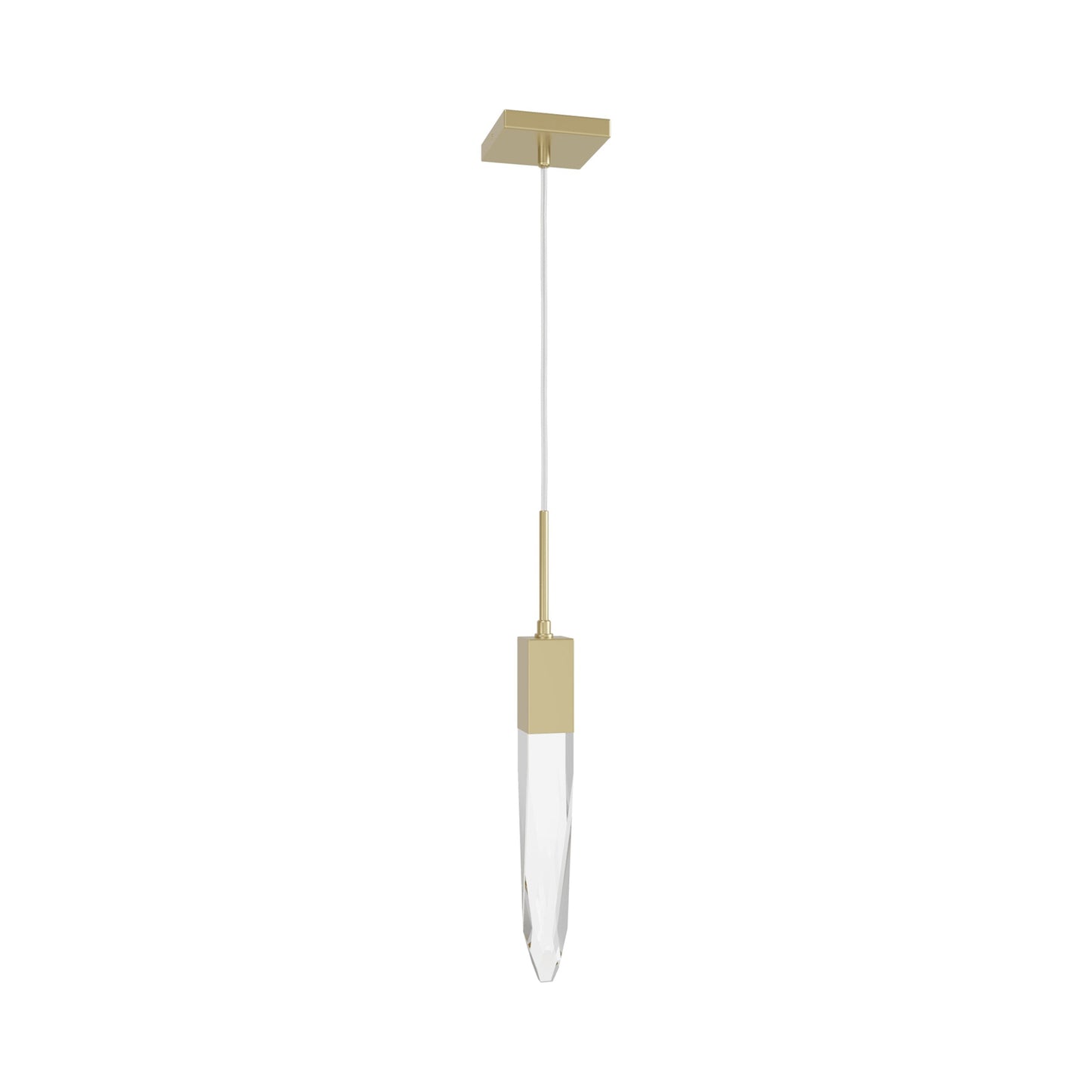 Aspen Pendant Light in Brushed Brass (Clear Crystal).