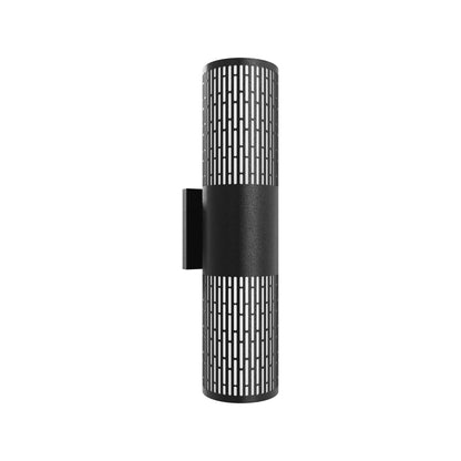 Avenue Perforated Grid Cylindrical Outdoor LED Wall Light (18-Inch).