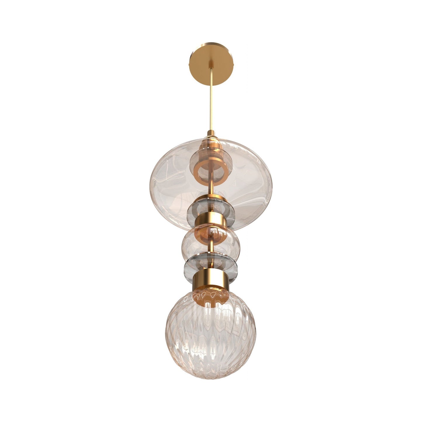 Avra HF7900 LED Pendant Light in Aged Brass.