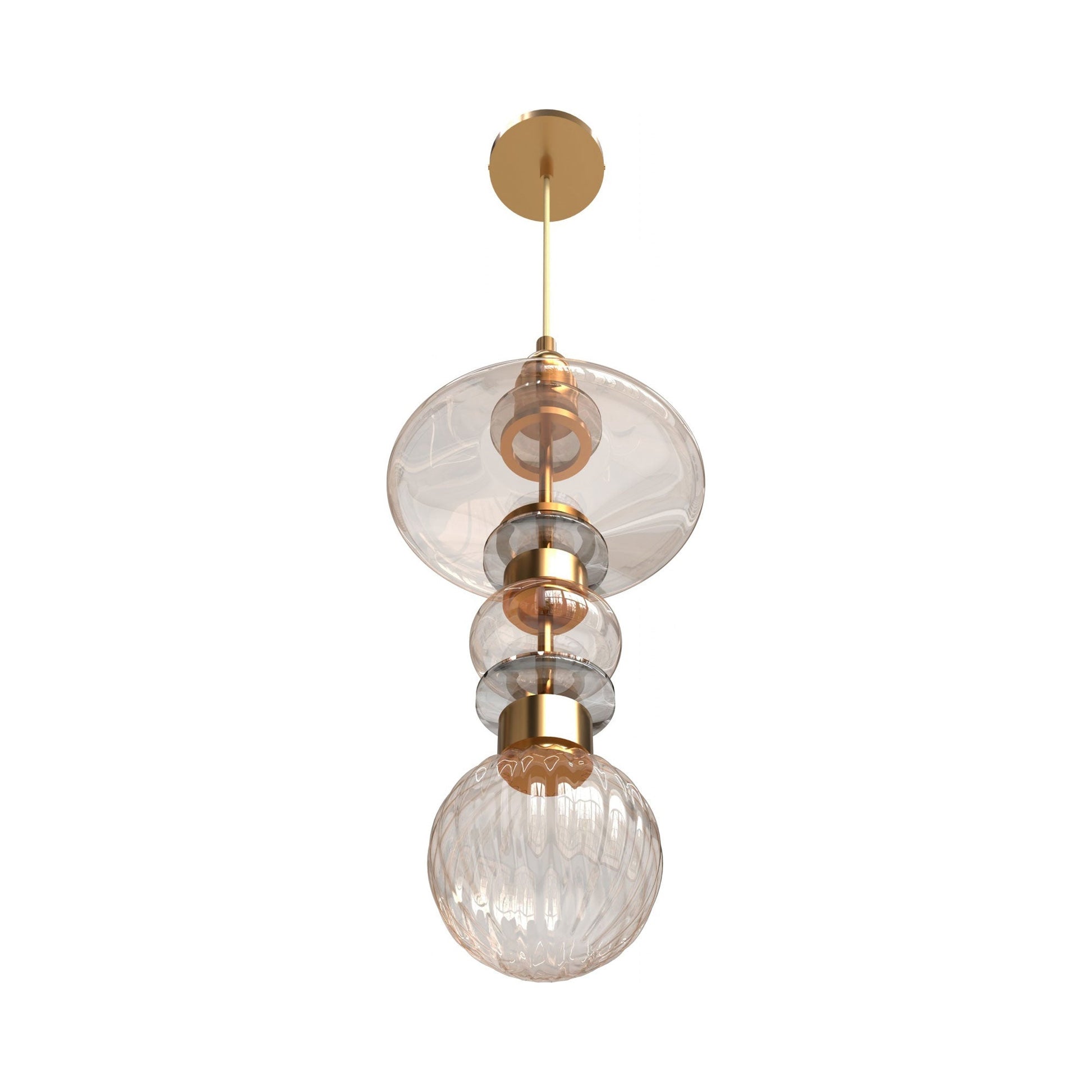 Avra HF7900 LED Pendant Light in Aged Brass.
