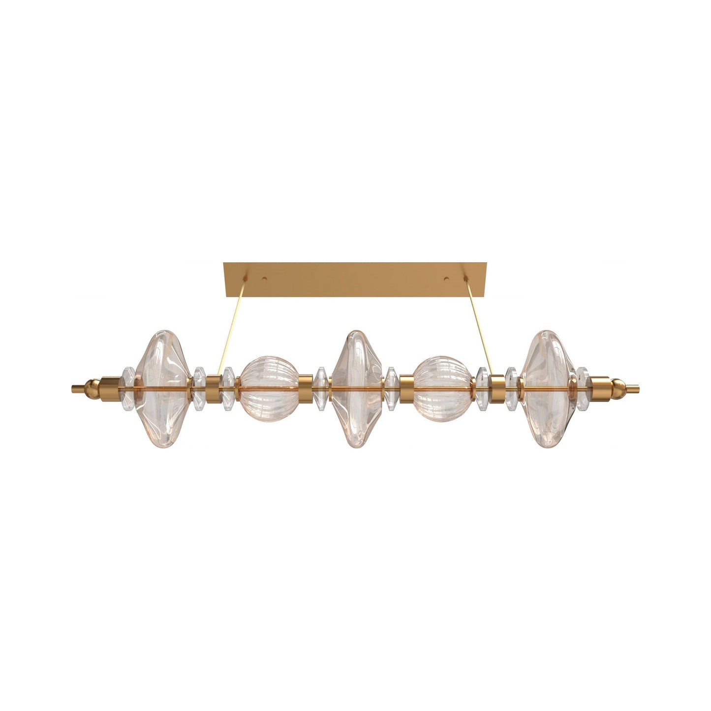 Avra Linear Pendant Light in Aged Brass (45-Inch).