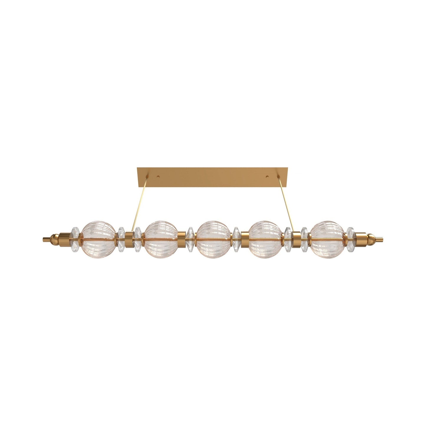 Avra Linear Pendant Light in Aged Brass (48-Inch).